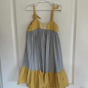 Well dressed wolf Yellow and Gray Kids Dress